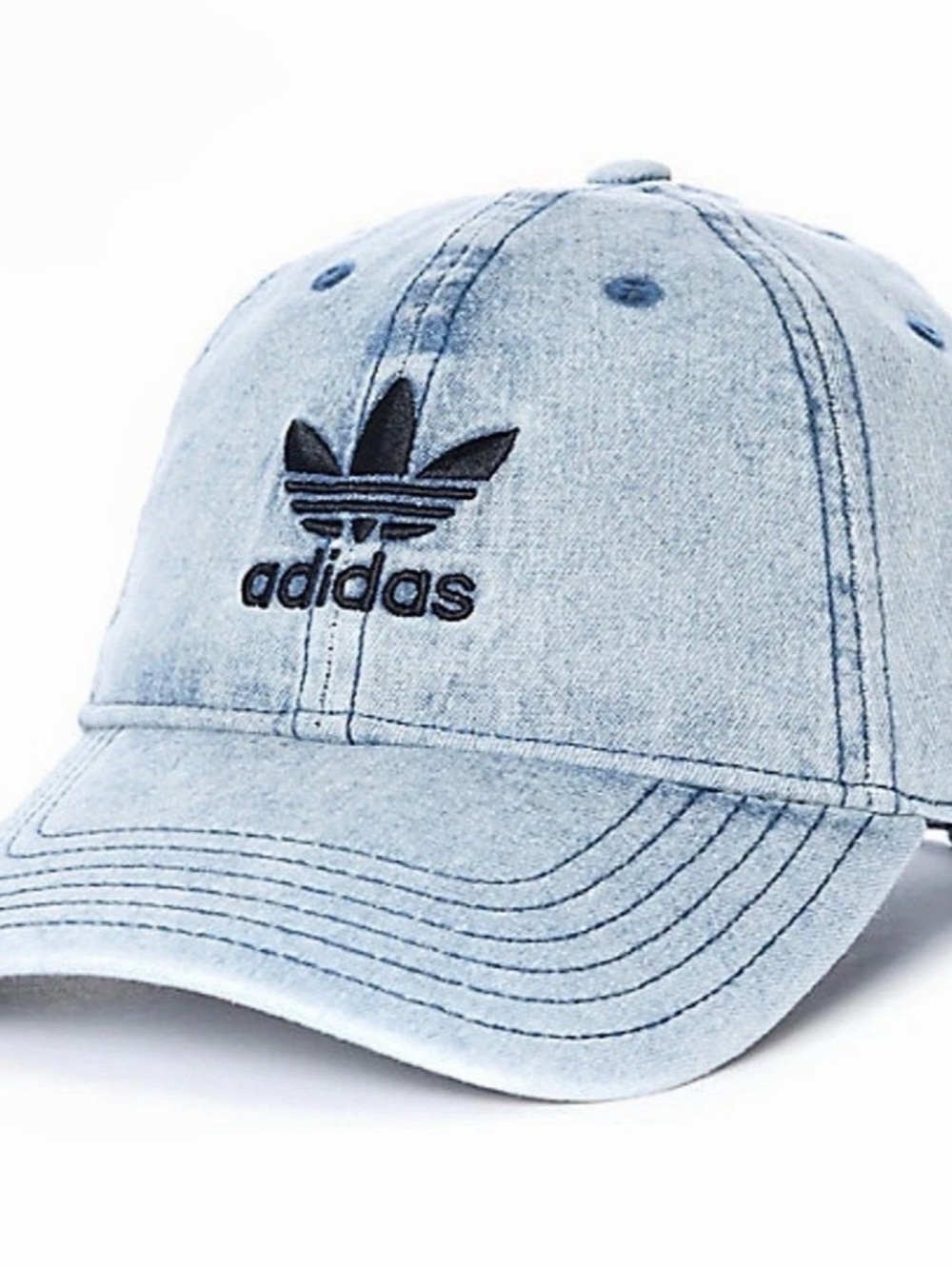 adidas Originals Washed Denim Strapback Hat Blue
